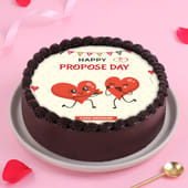 Two Hearts Propose Day Chocolate Cake