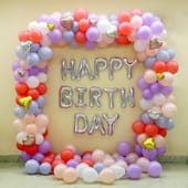 Pastel Birthday Balloon Decor