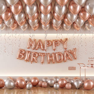 Rose Gold Birthday Balloon Surprise