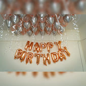 Rose Gold Birthday Balloon Surprise