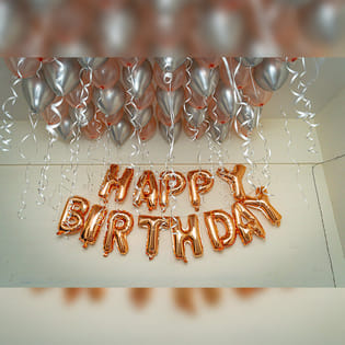 Rose Gold Birthday Balloon Surprise