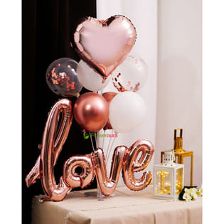 Rose Gold Love Balloon Bouquet