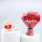 Rose Hug N Chocolate Trio