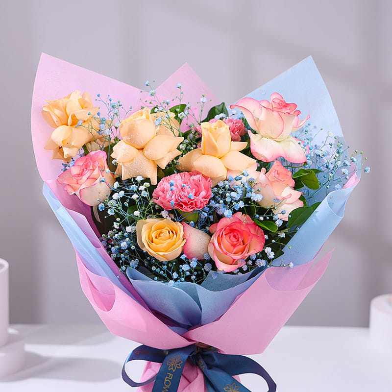 Rose Medley With Birthday Cake