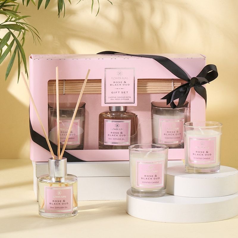 Rose And Oud Candle Ensemble