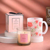 Rose N Black Oud Candle With Rose Frosted Mug