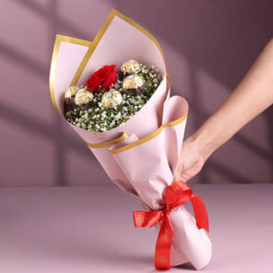 Rose N Ferrero Rocher Chocolate Bouquet