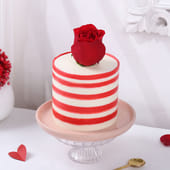 Rose Stripes Red Velvet Cake