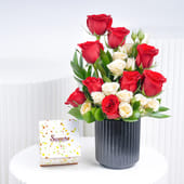 Roses In Quiet Harmony N Chocolates