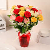 Send Roses In Red Vase: Flowers Delivery Online by FA