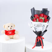 Roses Love Desire N Teddy Combo