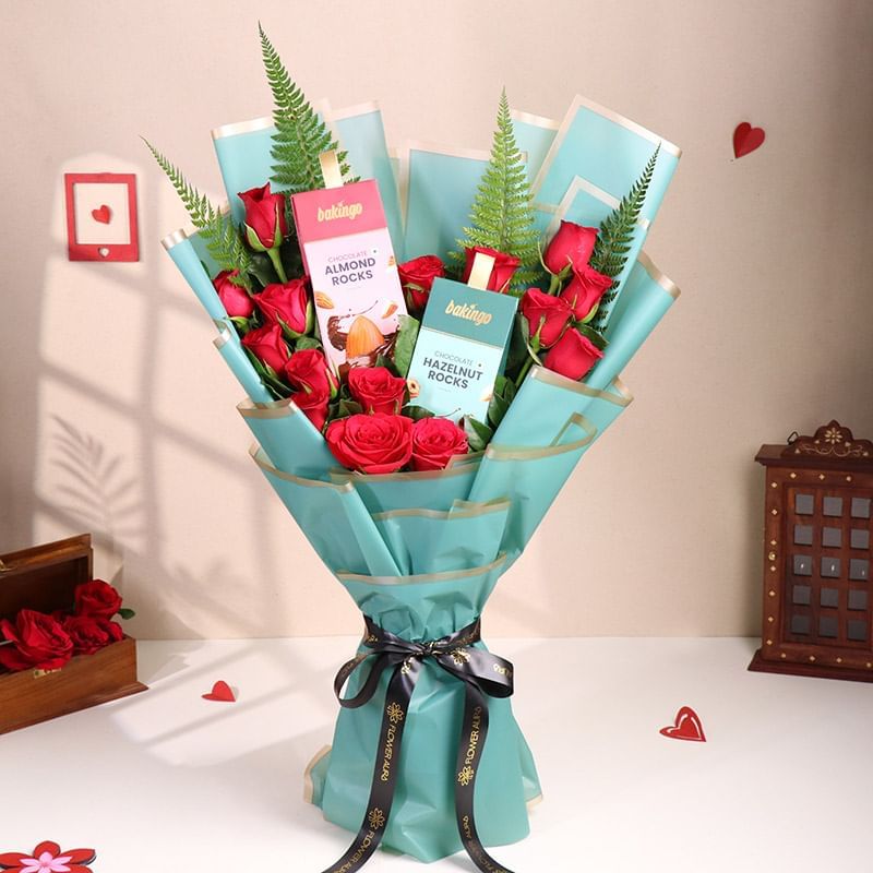 Roses N Chocolate Bliss Bouquet