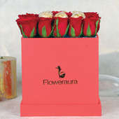 Roses N Ferrero Rocher Box - 17 Red Roses and 8 Ferrero Rochers