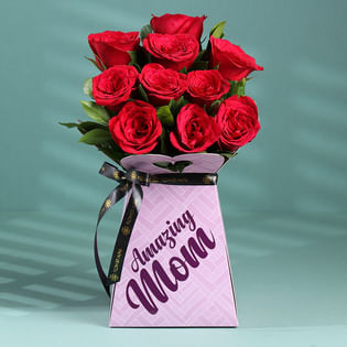 Roses N Sweet Treats For Mom Gift Set