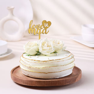 Roses Topped Mothers Day Cake