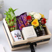 Roses With Layer Bamboo Choco Bars Mug Candle N Jar Cake