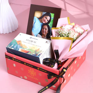 Rosy Brews N Frame Hamper