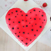Heart Shaped Strawberry Vanilla Cake - Top View