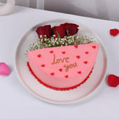 Rosy Love Half Chocolate Cake