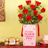 Roses Box With Chocolates For Wife