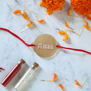 Round Custom Name Rakhi