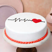 Round Lifeline VDay Cake For Valentines
