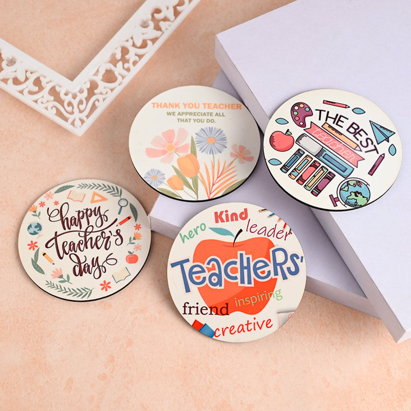 Round Teachers Day Coasters