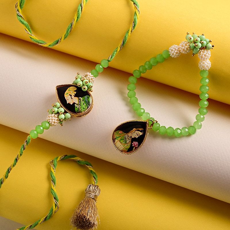 Buy Royal Artwork Bhai Bhabhi Rakhis For Bhaiya bhabhi - Lumba Rakhi