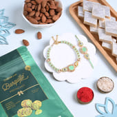 Royal Beaded Bhai Bhabhi Rakhi With Sweets N Nuts