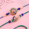 Royal Beaded Peacock Rakhi Set