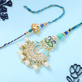Royal Bhaiya Bhabhi Kundan Rakhi Set