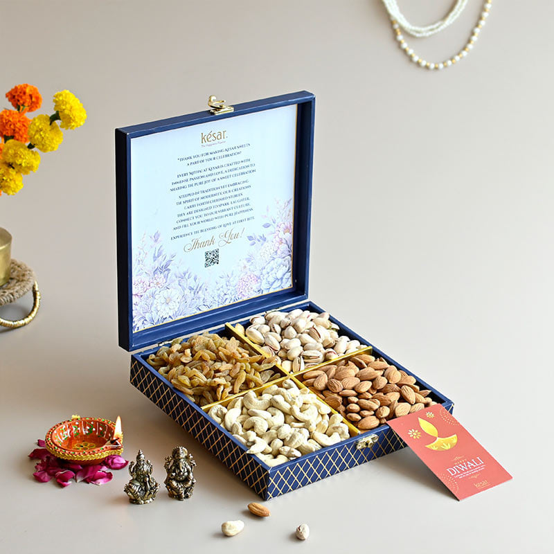 Royal Blue Diwali Dry Fruit Hamper