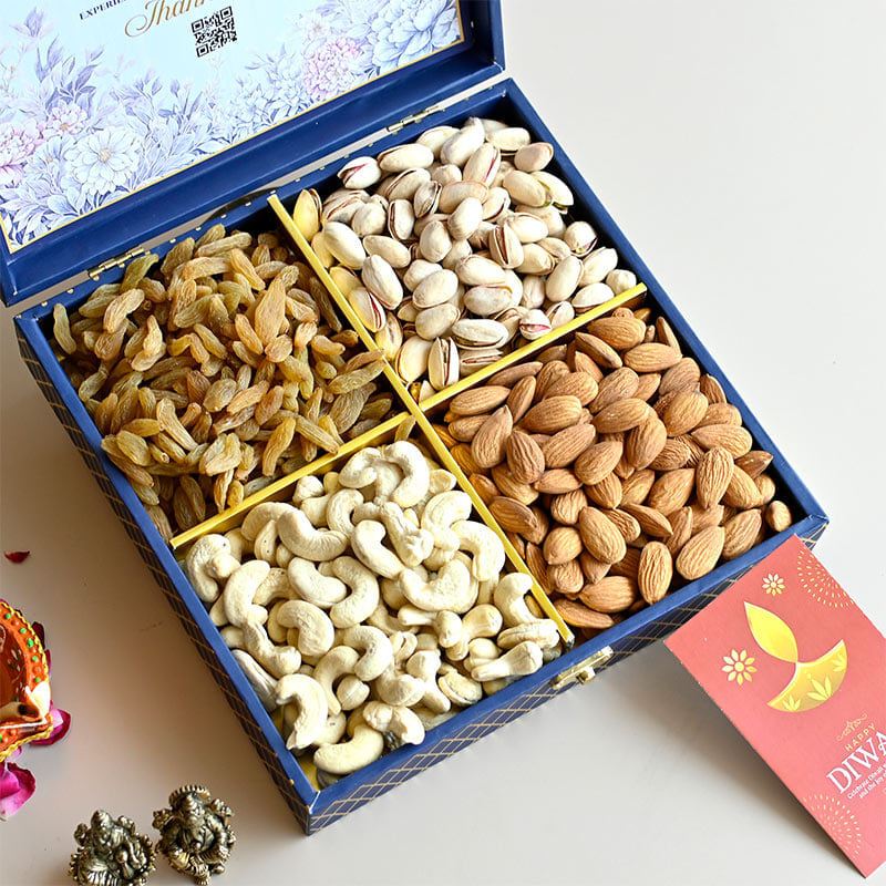 Royal Blue Diwali Dry Fruit Hamper