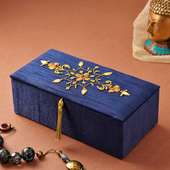 Royal Blue Zari Jewellery Box