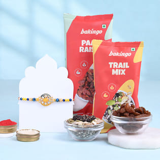 Royal Charm Rakhi N Gourmet Snacks Hamper