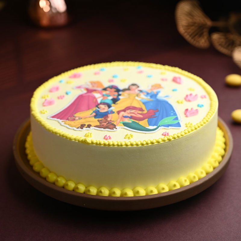 Side View of Disney Princess Cake