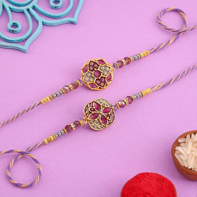Royal Floral Set of 2 Rakhi