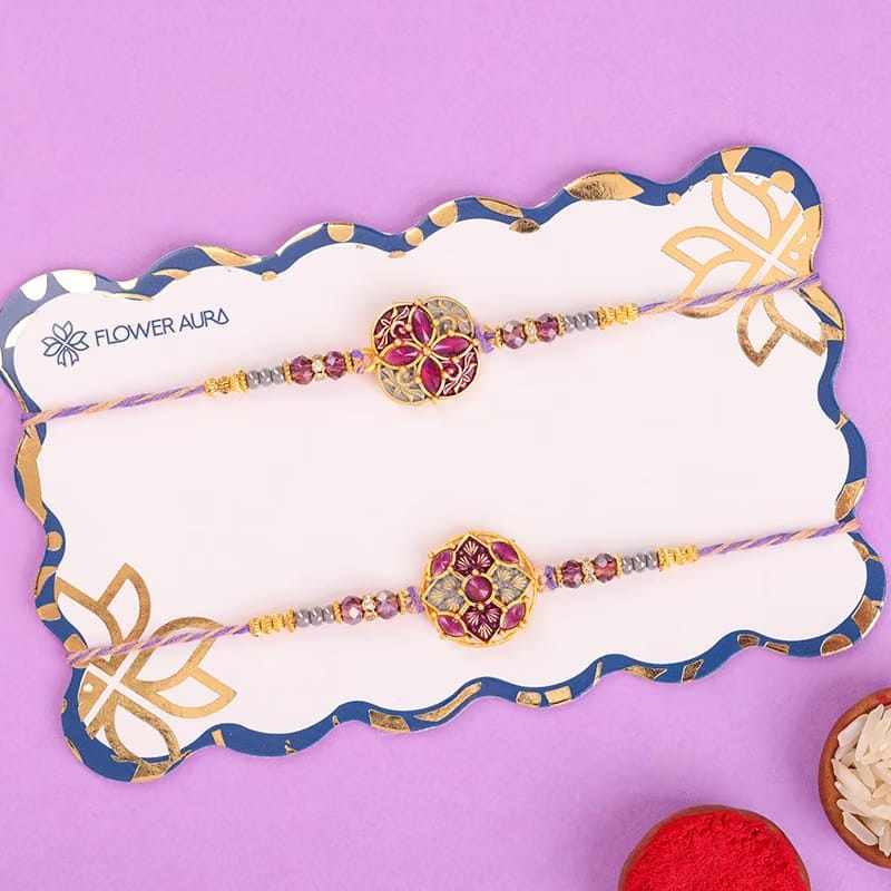 Royal Floral Set of 2 Rakhi