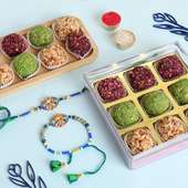 Royal Kundan Bhaiya Bhabhi Rakhi With Mix Dry Fruit Laddoo