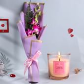 Royal Purple Orchid With Scented Candle
