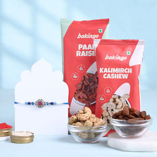 Royal Red Moti Rakhi With Flavoured Dry Fruits