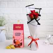 Royal Red Roses With Almond Rocks