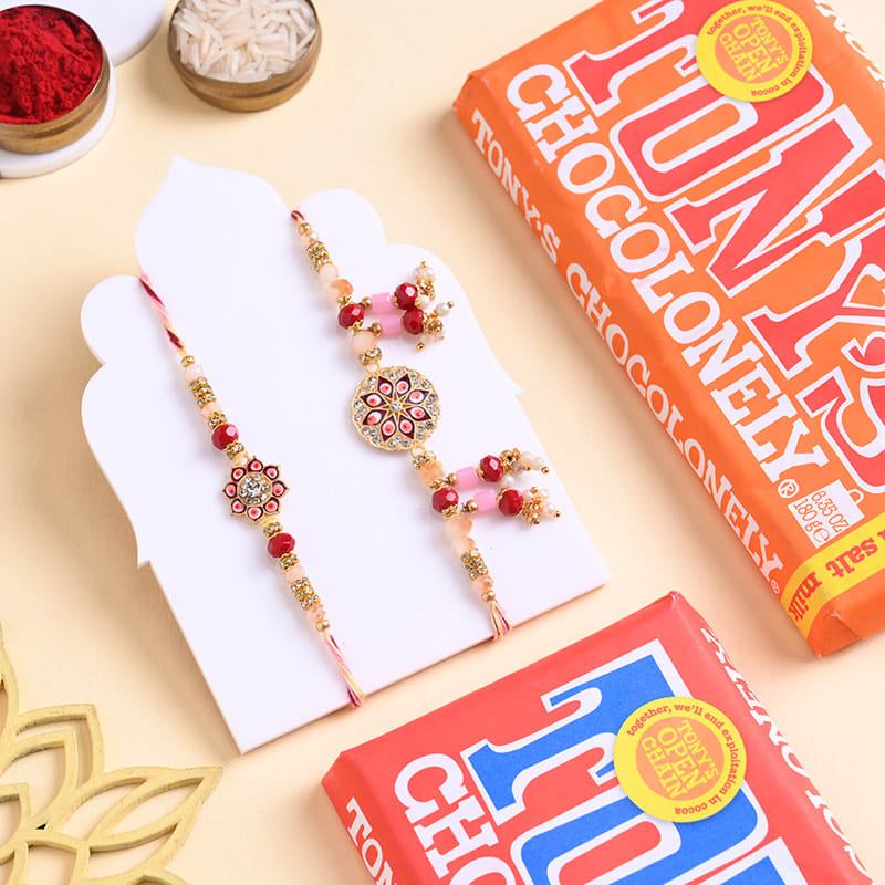 Royal Ruby Bhaiya Bhabhi Rakhi N Two Choco Bars