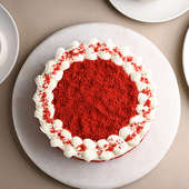 Eggless Red Velvet Cake - Top Zoom View of The Cake