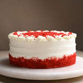 Eggless Red Velvet Cake - Side View of The Cake