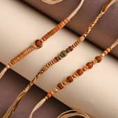 Order Rudraksh Rakhi for Brother online - Rudraksh Rakhi Set of 3