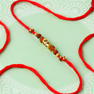 Rudraksha Beads Bejeweled Rakhi
