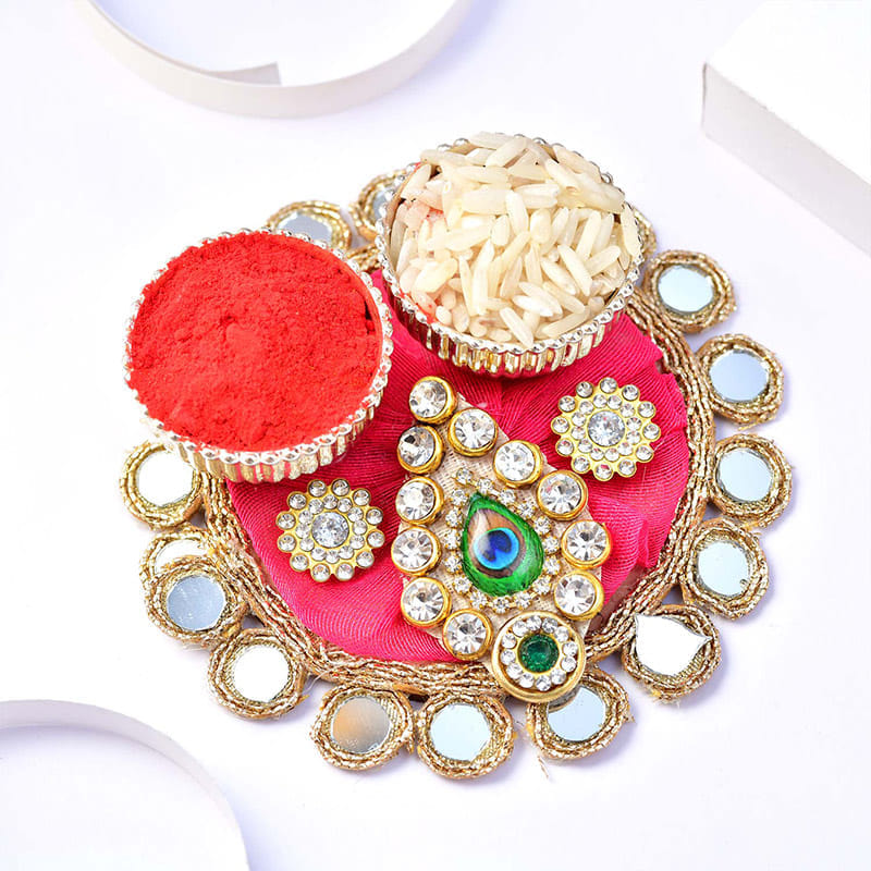 Rudraksha Ganesha Rakhi With Besan Laddoos