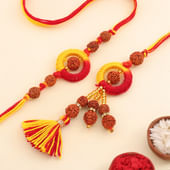 Rudraksha Glow Bhaiya Bhabhi Rakhis