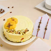 Rudraksha Mor Pankh Couple Rakhi N Rasmalai Cake